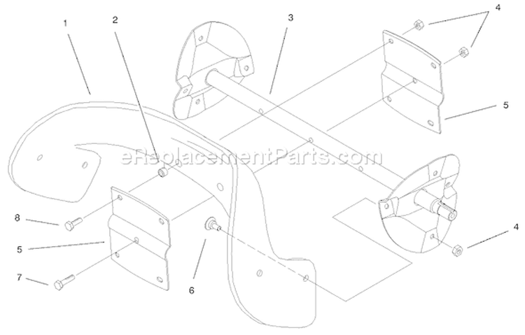 Rotor Assembly Diagram and Parts List for 38432 9900001-9999999 - 1999 Toro Snow Blower