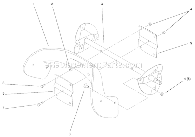 Impeller Assembly Diagram and Parts List for 38441 200000001-200999999 - 2000 Toro Snow Blower