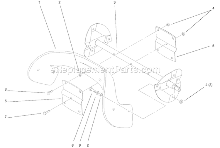 Impeller Assembly Diagram and Parts List for 38439 200003007-200999999 - 2000 Toro Snow Blower