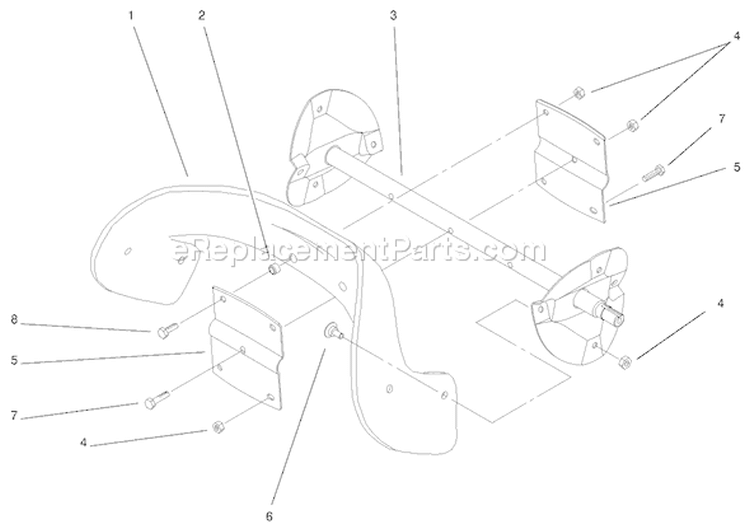 Impeller Assembly Diagram and Parts List for 38442 210000001-210999999 - 2001 Toro Snow Blower