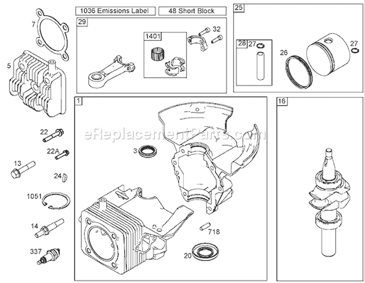 Cylinder, Piston, and Connecting Rod Diagram and Parts List for 38441 200000001-200999999 - 2000 Toro Snow Blower
