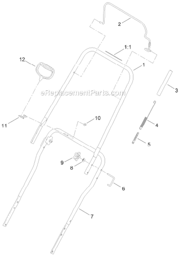 Upper Handle Diagram and Parts List for 38452 313000001-313999999 - 2013 Toro Snow Blower
