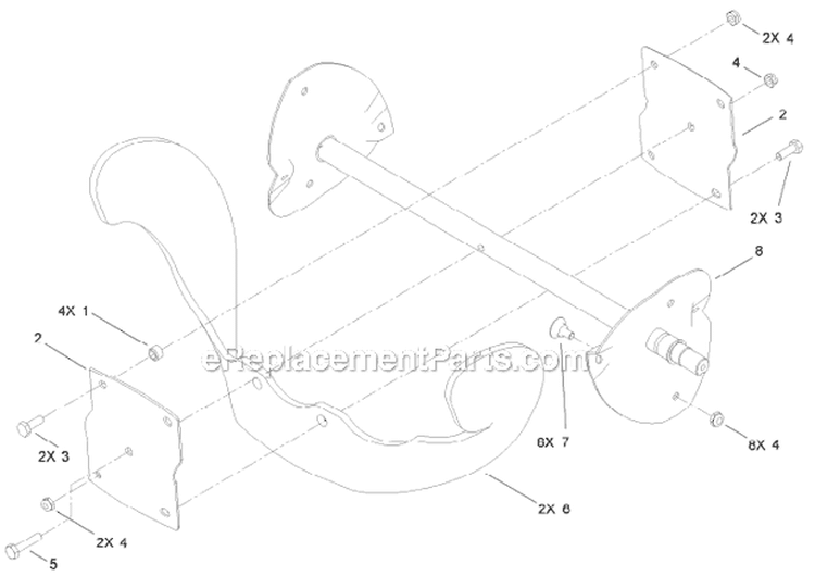 Rotor Diagram and Parts List for 38453 312000001-312999999 - 2012 Toro Snow Blower