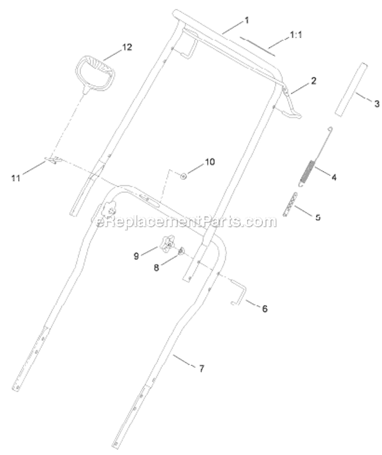 Upper Handle Diagram and Parts List for 38454 313002000-313999999 - 2013 Toro Snow Blower