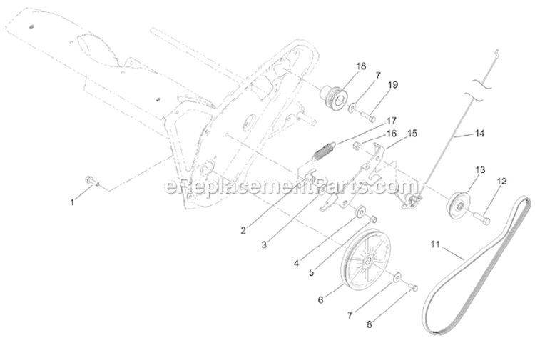 Rotor Drive Diagram and Parts List for 38454 313002000-313999999 - 2013 Toro Snow Blower