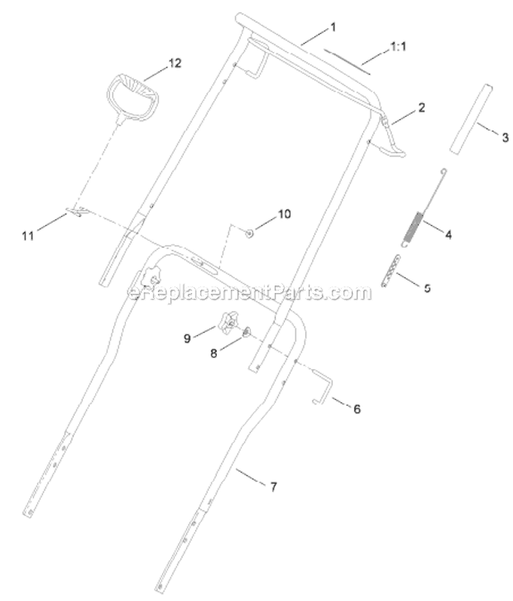 Upper Handle Diagram and Parts List for 38459 313000001-313999999 - 2013 Toro Snow Blower