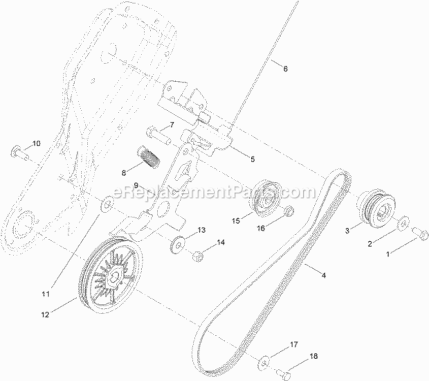 Belt_And_Drive_Assembly Diagram and Parts List for 38472 315000001 - 315999999 Toro Snow Blower