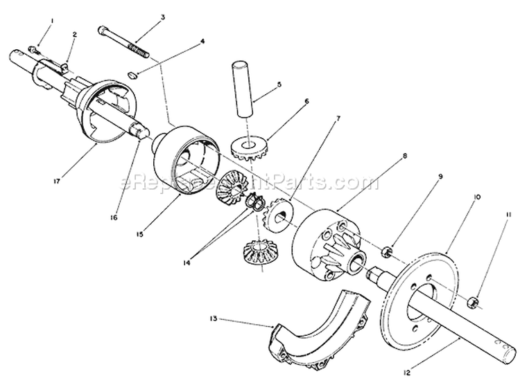 Differential Kit Diagram and Parts List for 38510 2000001-2999999 - 1992 Toro Snow Blower