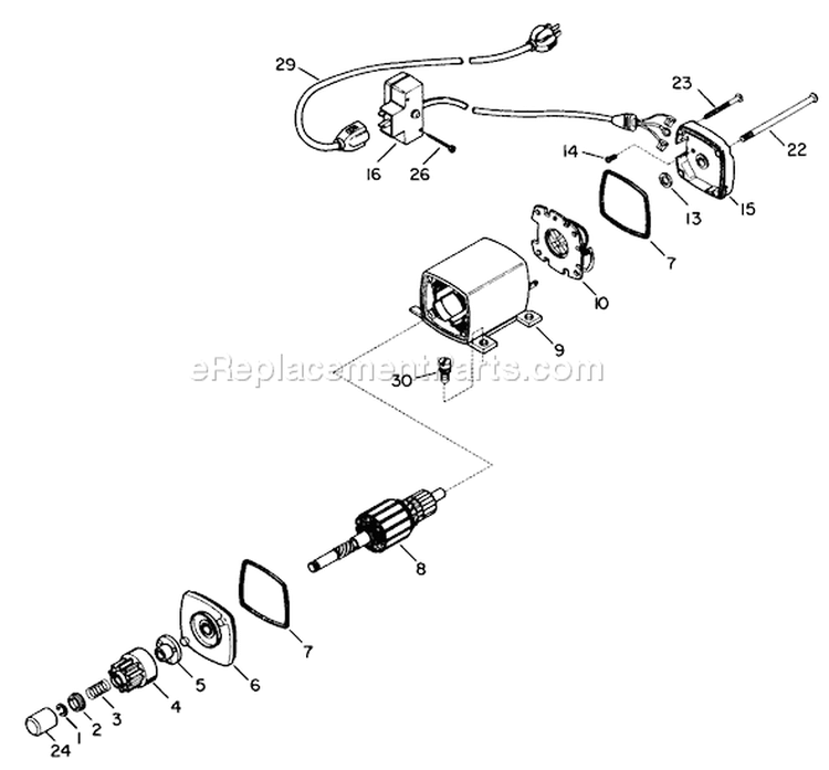 Electric Starter Motor Kit Diagram and Parts List for 38510 2000001-2999999 - 1992 Toro Snow Blower