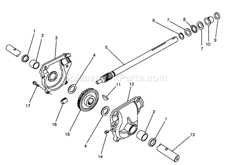 24" Auger Gearcase Assembly Diagram and Parts List for 38513 8000001-8999999 - 1988 Toro Snow Blower