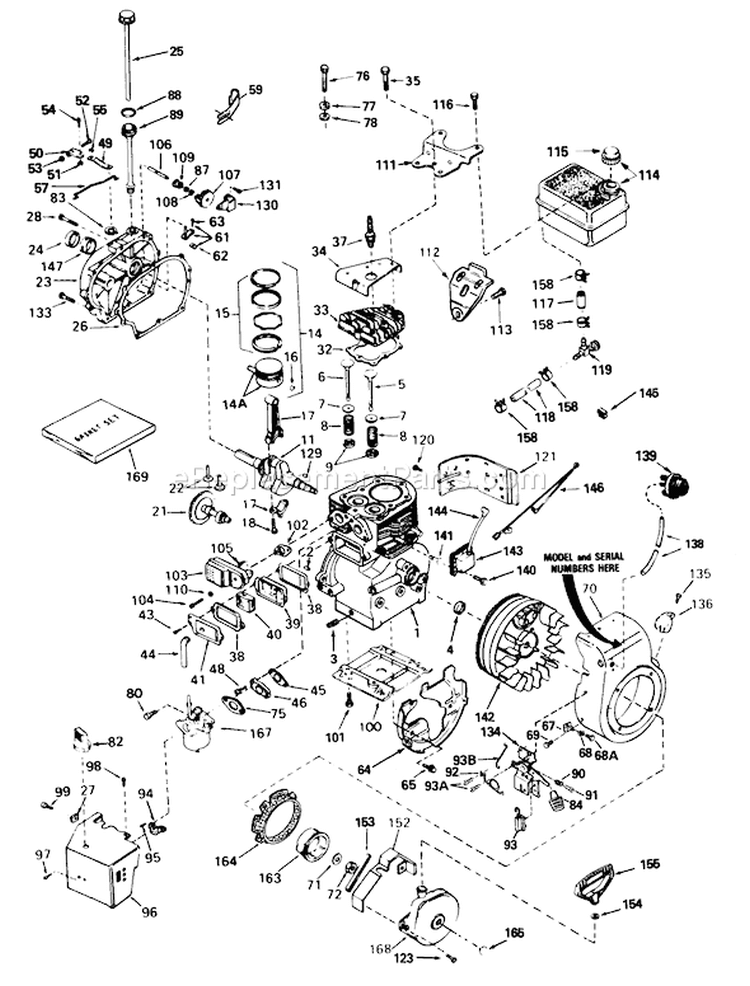 Engine Diagram and Parts List for 38513 8000001-8999999 - 1988 Toro Snow Blower