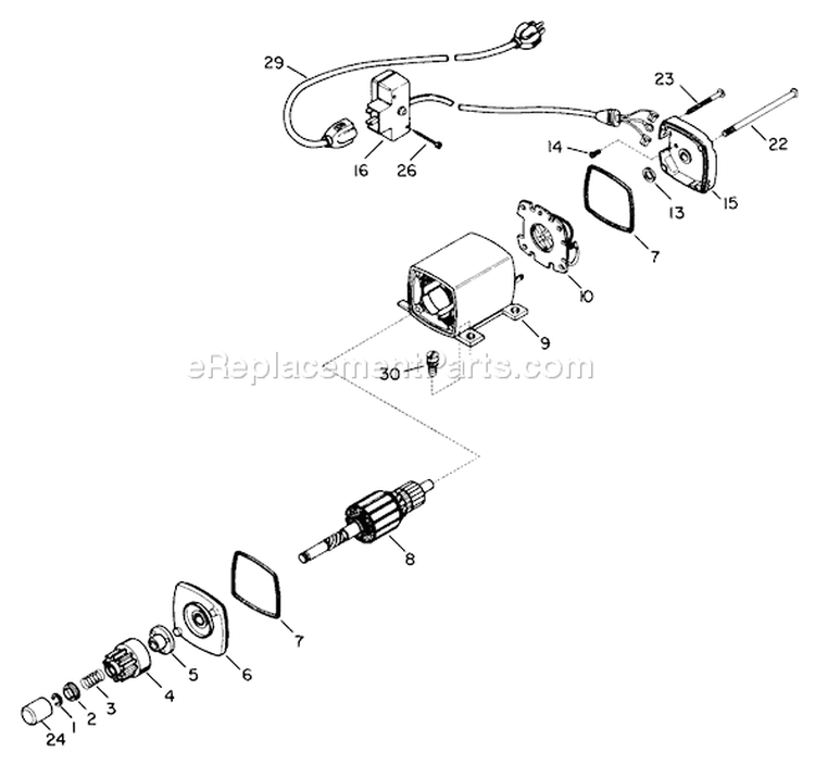 Electric Starter Motor Kit Diagram and Parts List for 38510 9000001-9999999 - 1989 Toro Snow Blower