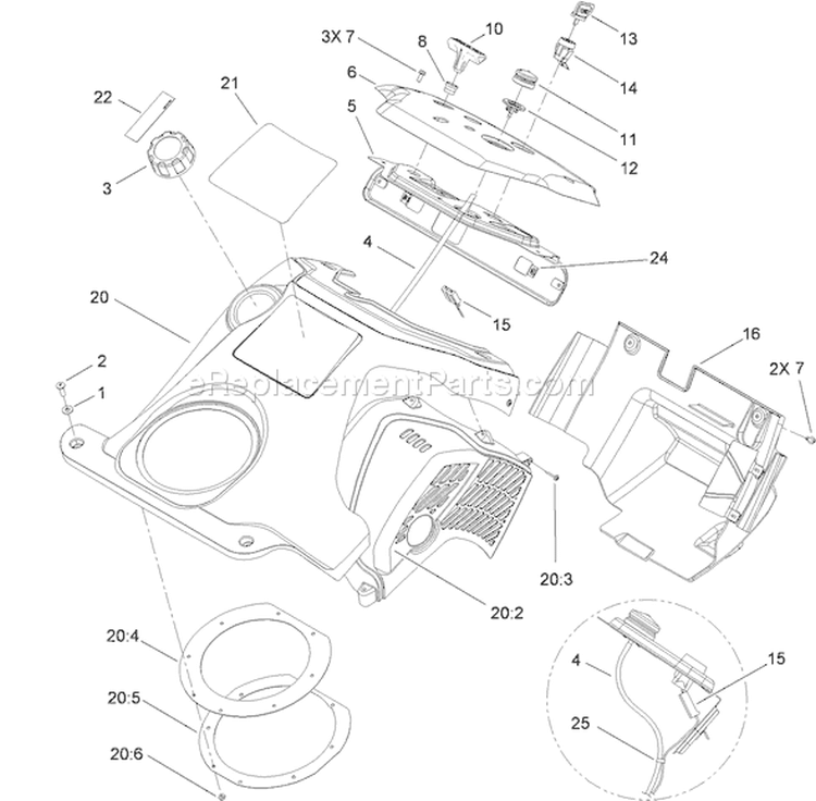 Shroud Assembly Diagram and Parts List for 38515 310000001-310006876 - 2010 Toro Snow Blower