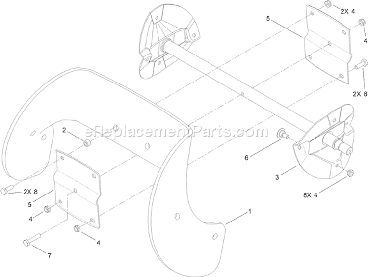 Rotor Assembly Diagram and Parts List for 38515 311000001-311999999 - 2011 Toro Snow Blower