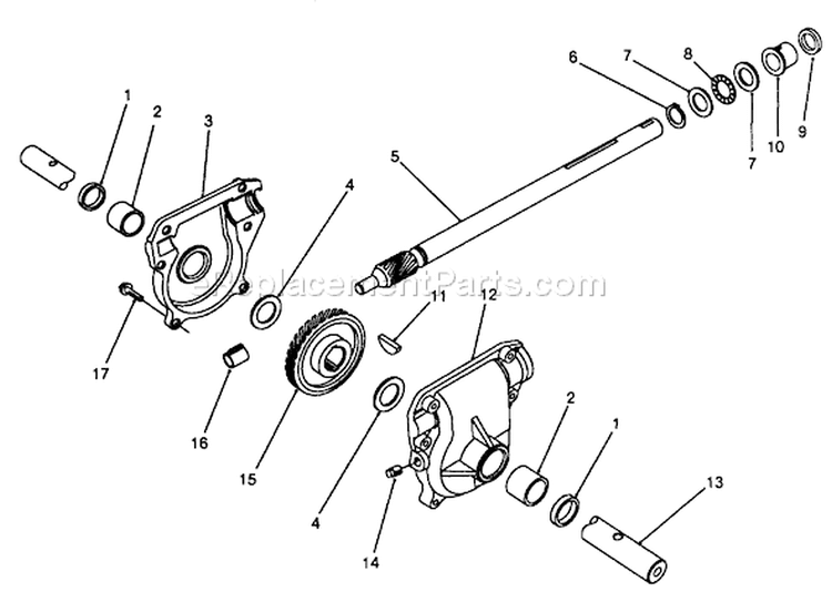 24" Auger Gearcase Assembly Diagram and Parts List for 38525 8000001-8999999 - 1988 Toro Snow Blower