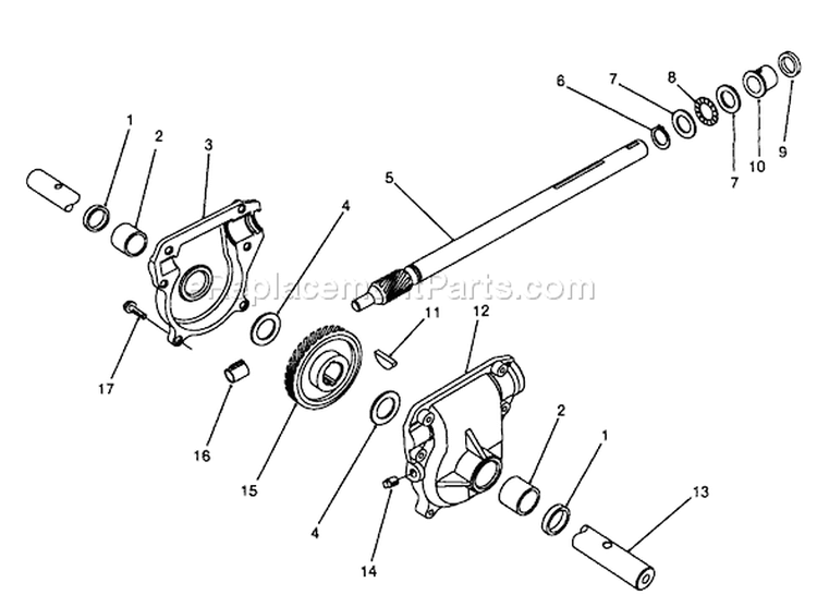 24" Auger Gearcase Assembly Diagram and Parts List for 38543 8000001-8999999 - 1988 Toro Snow Blower