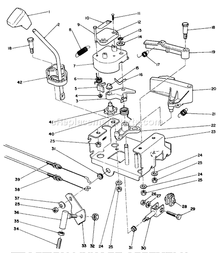 Traction Linkage Assembly Diagram and Parts List for 38540 9000001-9999999 - 1989 Toro Snow Blower