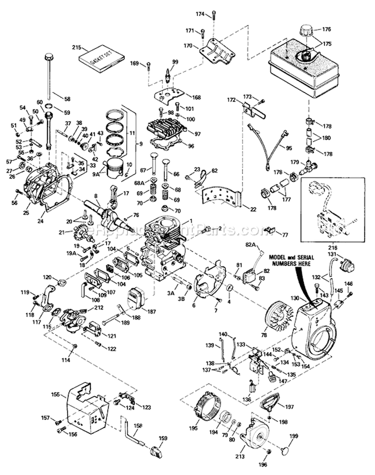 Engine Diagram and Parts List for 38540 9000001-9999999 - 1989 Toro Snow Blower