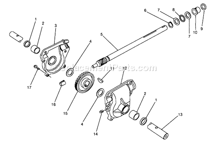 28" Auger Gearcase Assembly Diagram and Parts List for 38545 8000001-8999999 - 1988 Toro Snow Blower