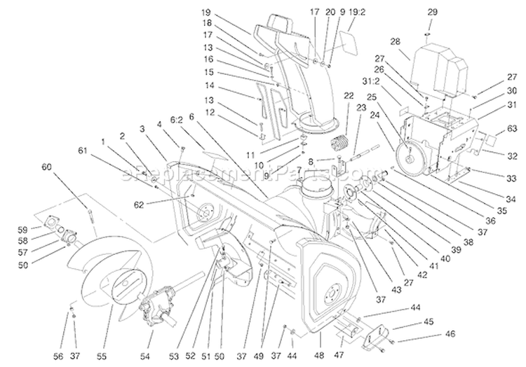 Page I Diagram and Parts List for 38079 220000001-220999999 - 2002 Toro Snow Blower