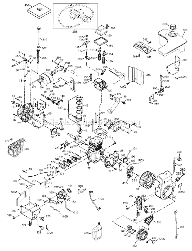 Page F Diagram and Parts List for 38560 200000001-200999999 - 2000 Toro Snow Blower