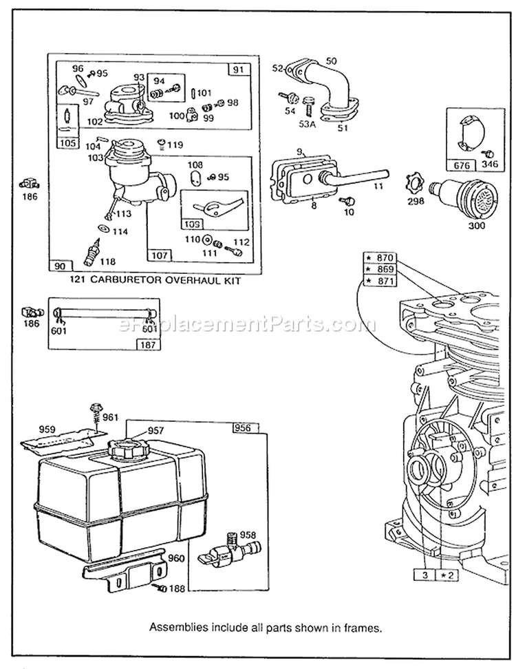 Page G Diagram and Parts List for 38570 0000001-0999999 - 1990 Toro Snow Blower
