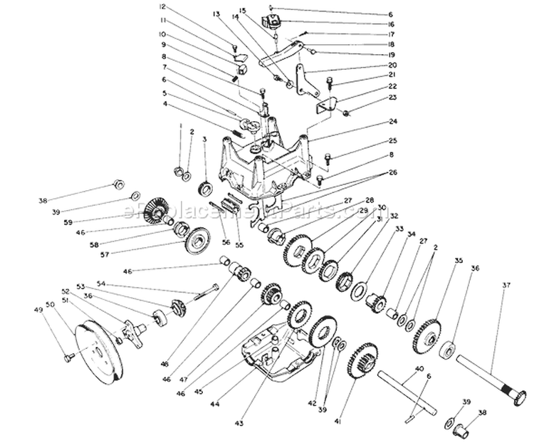 Tranamisaion Diagram and Parts List for 38570 3900001-3999999 - 1993 Toro Snow Blower