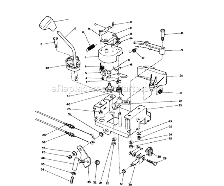Traction Linkage Assembly Diagram and Parts List for 38573 9000001-9999999 - 1989 Toro Snow Blower