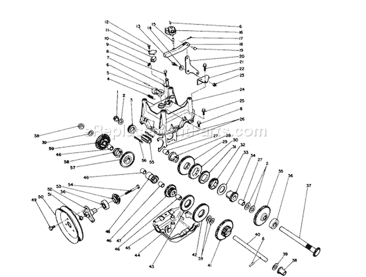 Tranamisaion Diagram and Parts List for 38573 9000001-9999999 - 1989 Toro Snow Blower