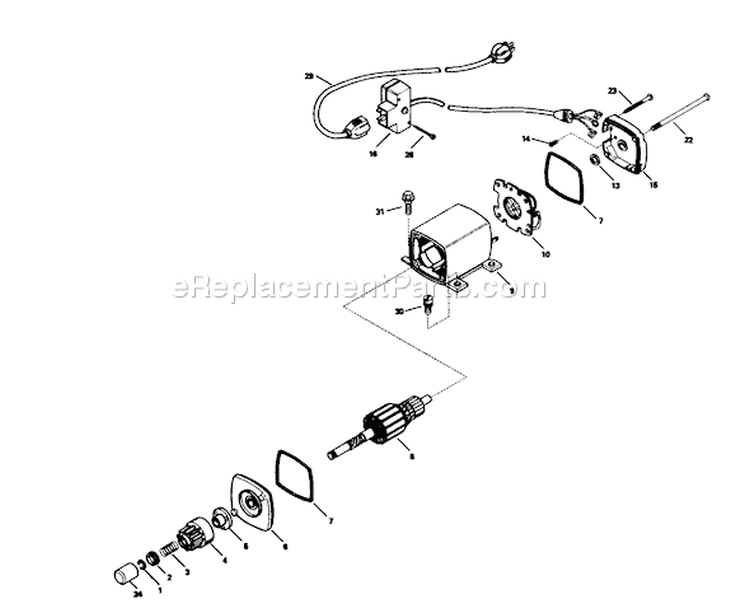 Electric Starter Diagram and Parts List for 38573 9000001-9999999 - 1989 Toro Snow Blower