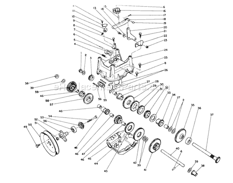 Tranamisaion Diagram and Parts List for 38574 2000001-2999999 - 1992 Toro Snow Blower