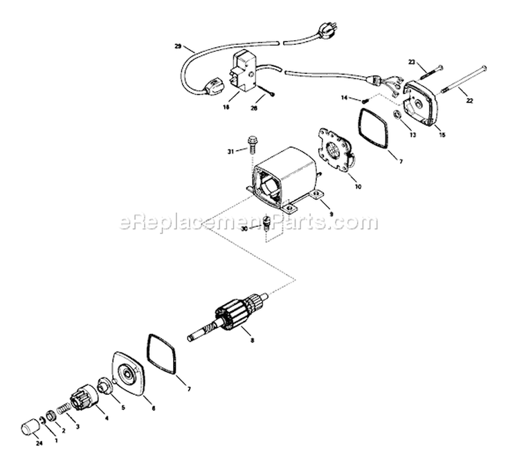 Electric Starter Diagram and Parts List for 38574 2000001-2999999 - 1992 Toro Snow Blower