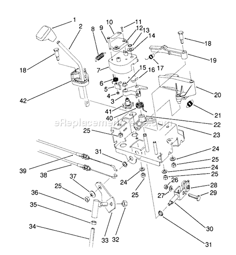 Traction Linkage Assembly Diagram and Parts List for 38566 1000001-1999999 - 1991 Toro Snow Blower