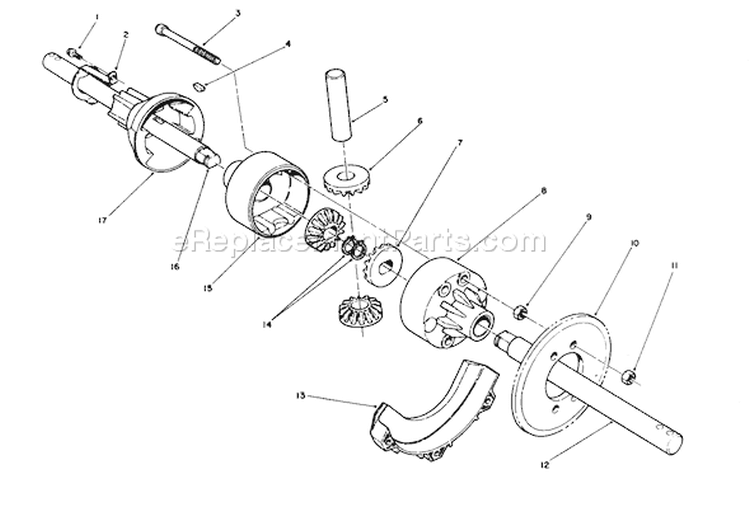 Differential Kit Diagram and Parts List for 38580 2000001-2999999 - 1992 Toro Snow Blower