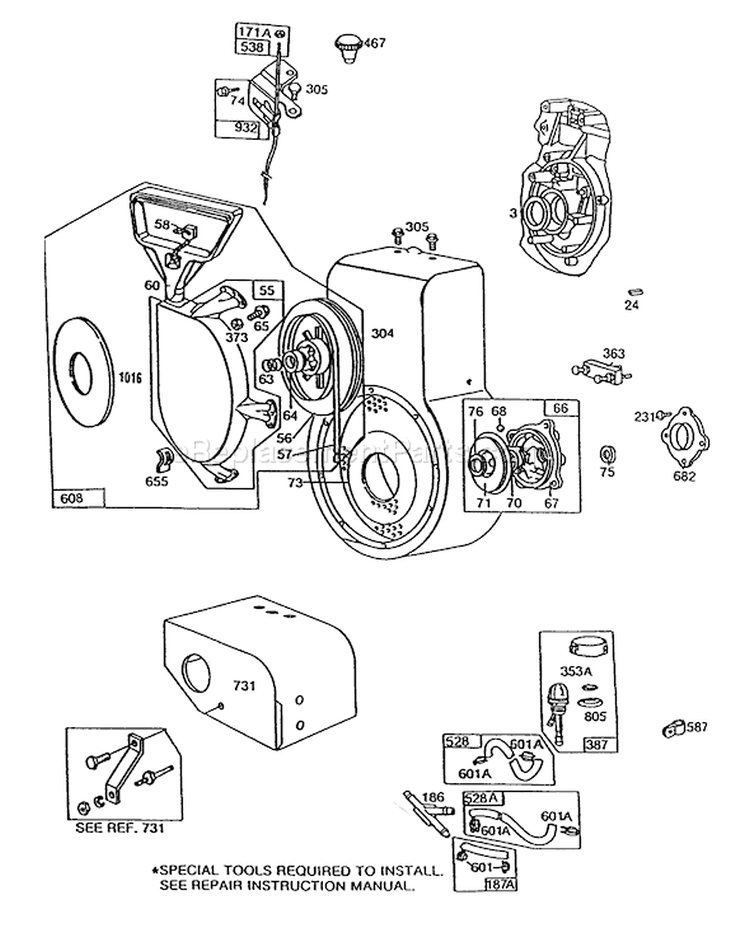 Page H Diagram and Parts List for 38580 2000001-2999999 - 1992 Toro Snow Blower