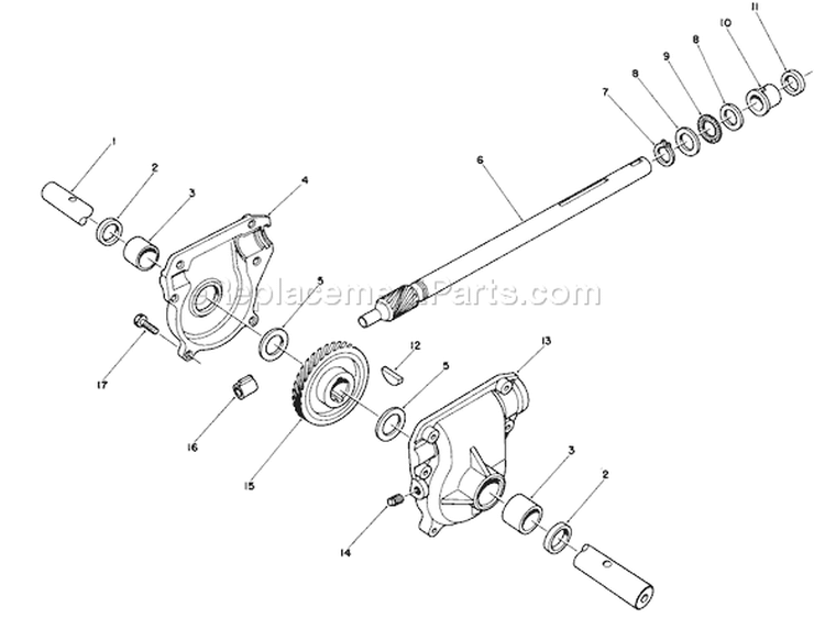 32 In. Auger Gearcase Diagram and Parts List for 38565 8000001-8999999 - 1988 Toro Snow Blower
