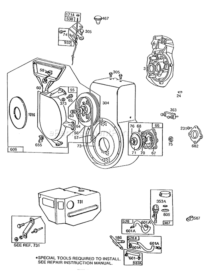 Page H Diagram and Parts List for 38565 8000001-8999999 - 1988 Toro Snow Blower