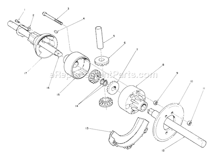 Differential Kit Diagram and Parts List for 38565 9000001-9999999 - 1989 Toro Snow Blower