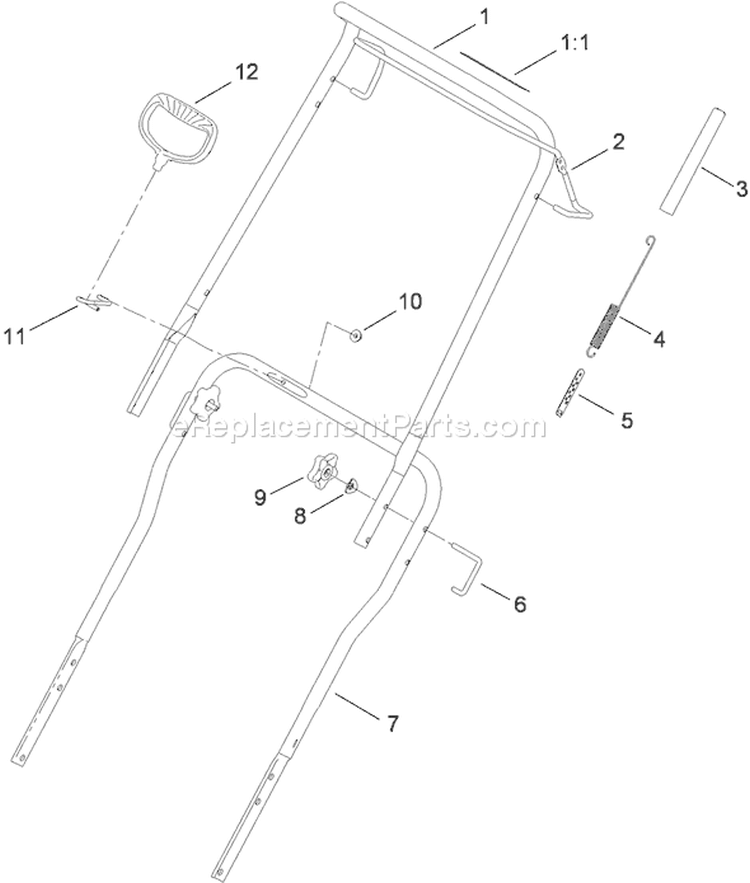Handle Assembly Diagram and Parts List for 38584 310000001-310999999 - 2010 Toro Snow Blower