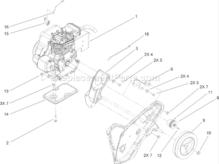 Engine, Frame and Wheel Assembly Diagram and Parts List for 38585 280000001-280999999 - 2008 Toro Snow Blower