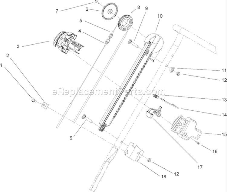Quick Turn Assembly Diagram and Parts List for 38585 280000001-280999999 - 2008 Toro Snow Blower