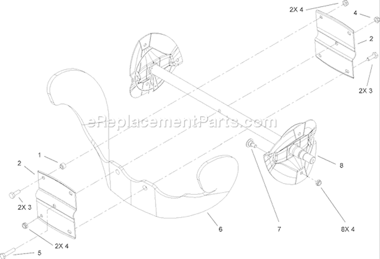 Rotor Assembly Diagram and Parts List for 38585 280000001-280999999 - 2008 Toro Snow Blower