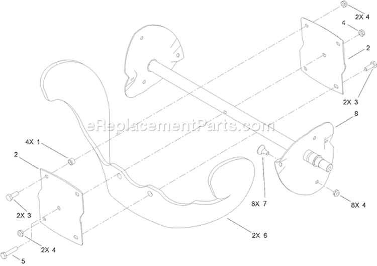 Rotor Assembly Diagram and Parts List for 38587 310000001-310999999 - 2010 Toro Snow Blower