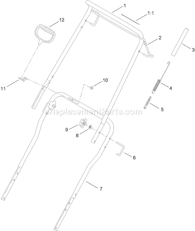 Upper Handle Assembly Diagram and Parts List for 38588 311000001-311999999 - 2011 Toro Snow Blower