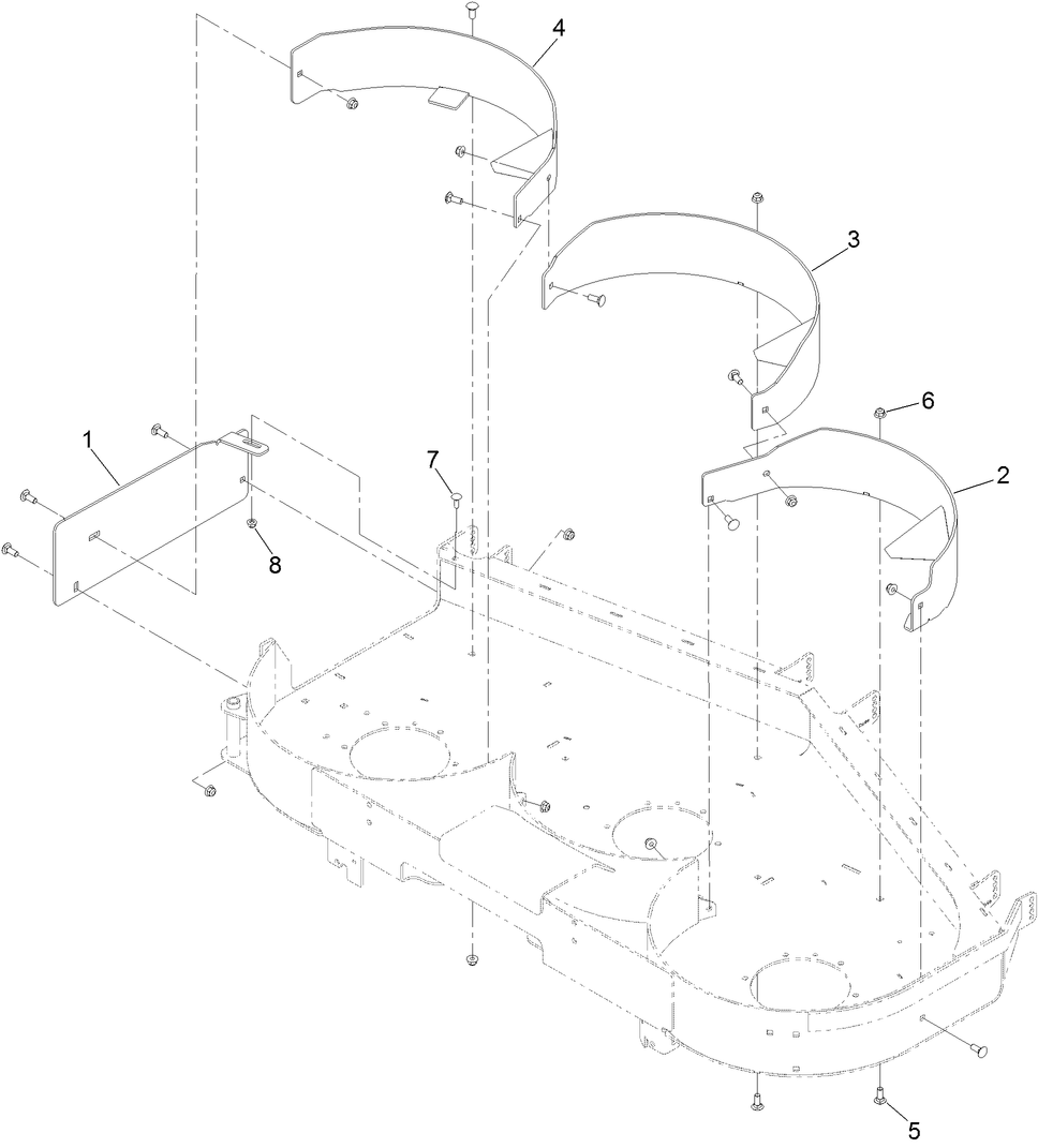 Recycler Assembly Diagram and Parts List for 144-0388  Toro Lawn Tractor