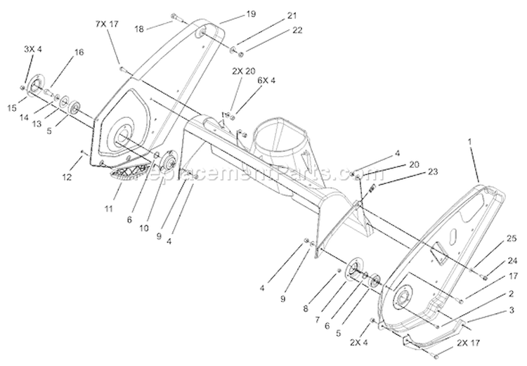 Page K Diagram and Parts List for 38601 240000001-240999999 - 2004 Toro Snow Blower