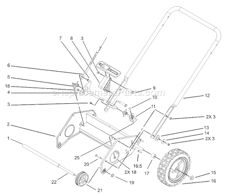 Page H Diagram and Parts List for 38601 240000001-240999999 - 2004 Toro Snow Blower