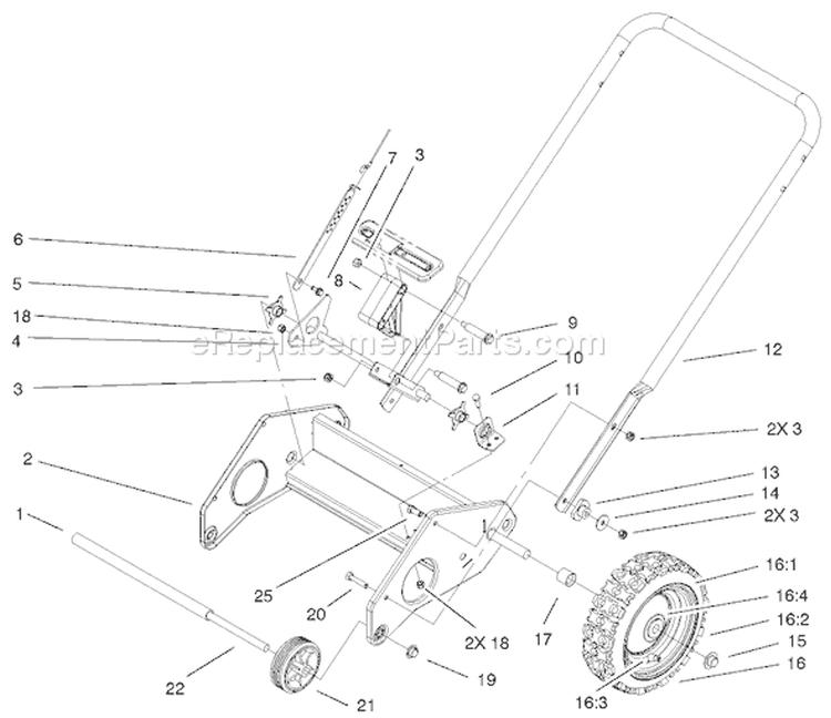 Page K Diagram and Parts List for 38600 210000001-210999999 - 2001 Toro Snow Blower