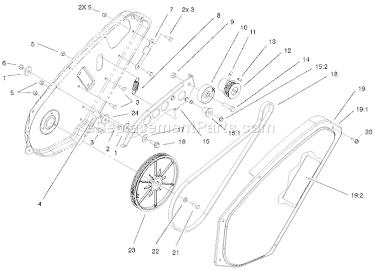 Page H Diagram and Parts List for 38600 210000001-210999999 - 2001 Toro Snow Blower