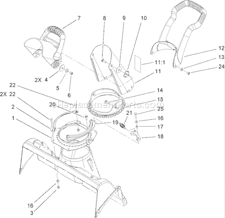 Page A Diagram and Parts List for 38602 250000001-250999999 - 2005 Toro Snow Blower